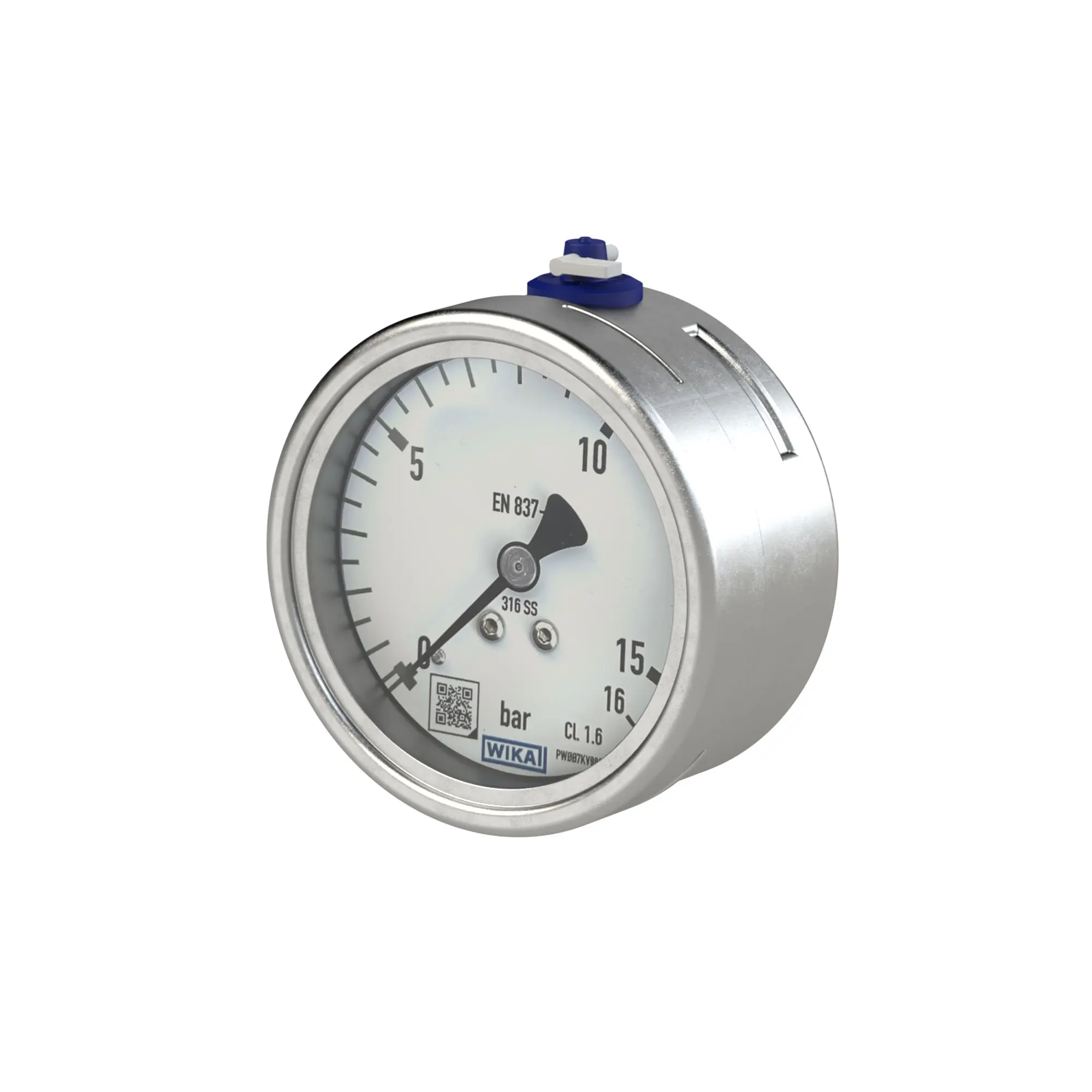 Produktfoto 1 von Manometer, CrNi-Stahl, G 1/2 hinten exzentr., 0 - 25,0 bar, Ø 100 134043