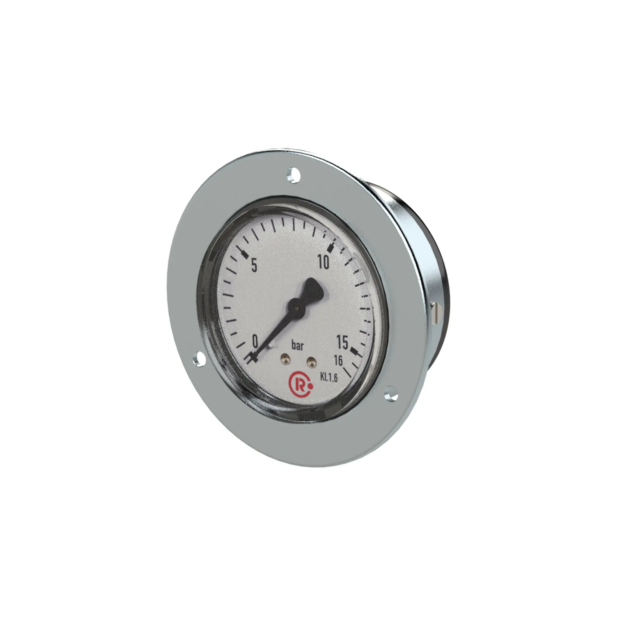 Produktfoto 1 von Standardmano., Frontring verchr., G 1/8 hinten, 0 - 4,0 bar, Ø 40 101853