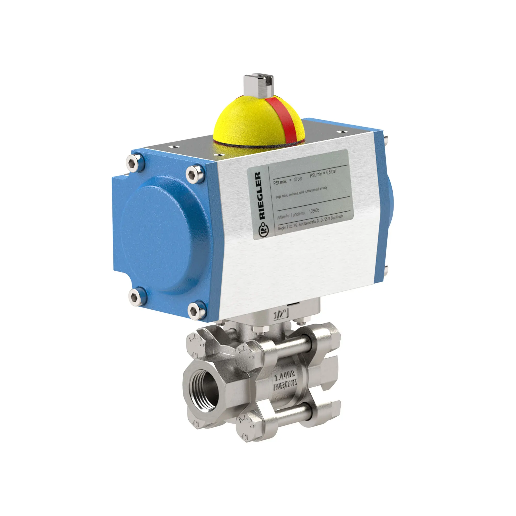 ES-Kuha, pneumat. Stellantrieb, doppeltwirk., Rp1/2, DN 15, L=133 350.510
