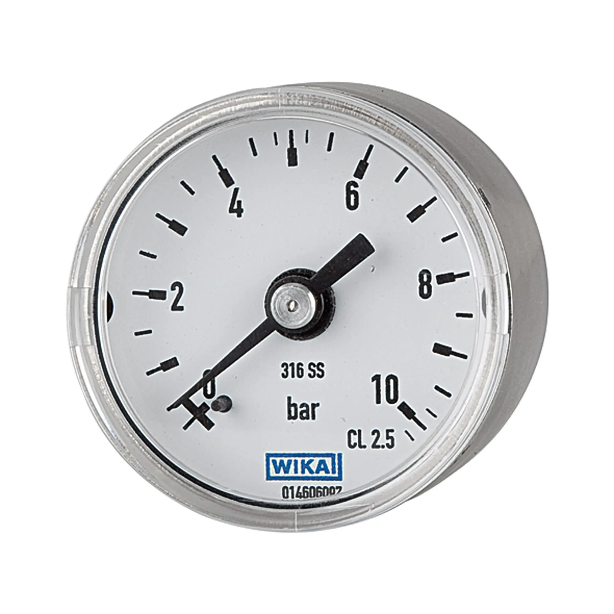 Produktfoto 1 von Manometer Ø 40 mm, G 1/8 rückseitig, Messber. 0 - 2,5 bar, V4A 101189