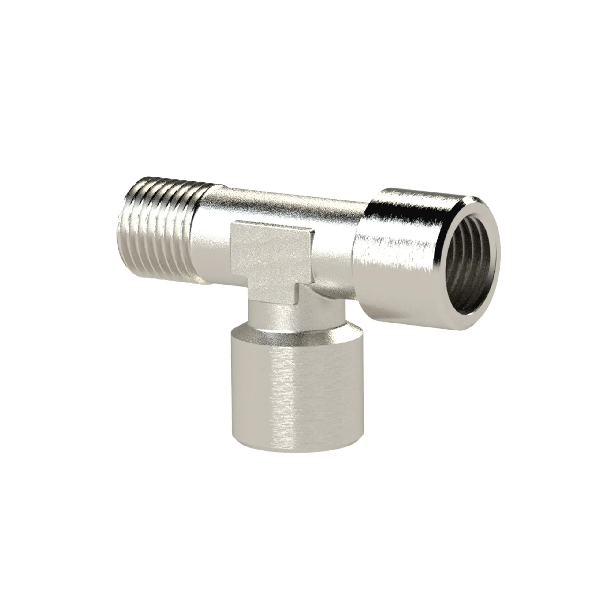 Produktfoto 1 von T-Stück, innen/innen/außen, G/R 3/8, SW 17, Messing vernickelt N 254.73