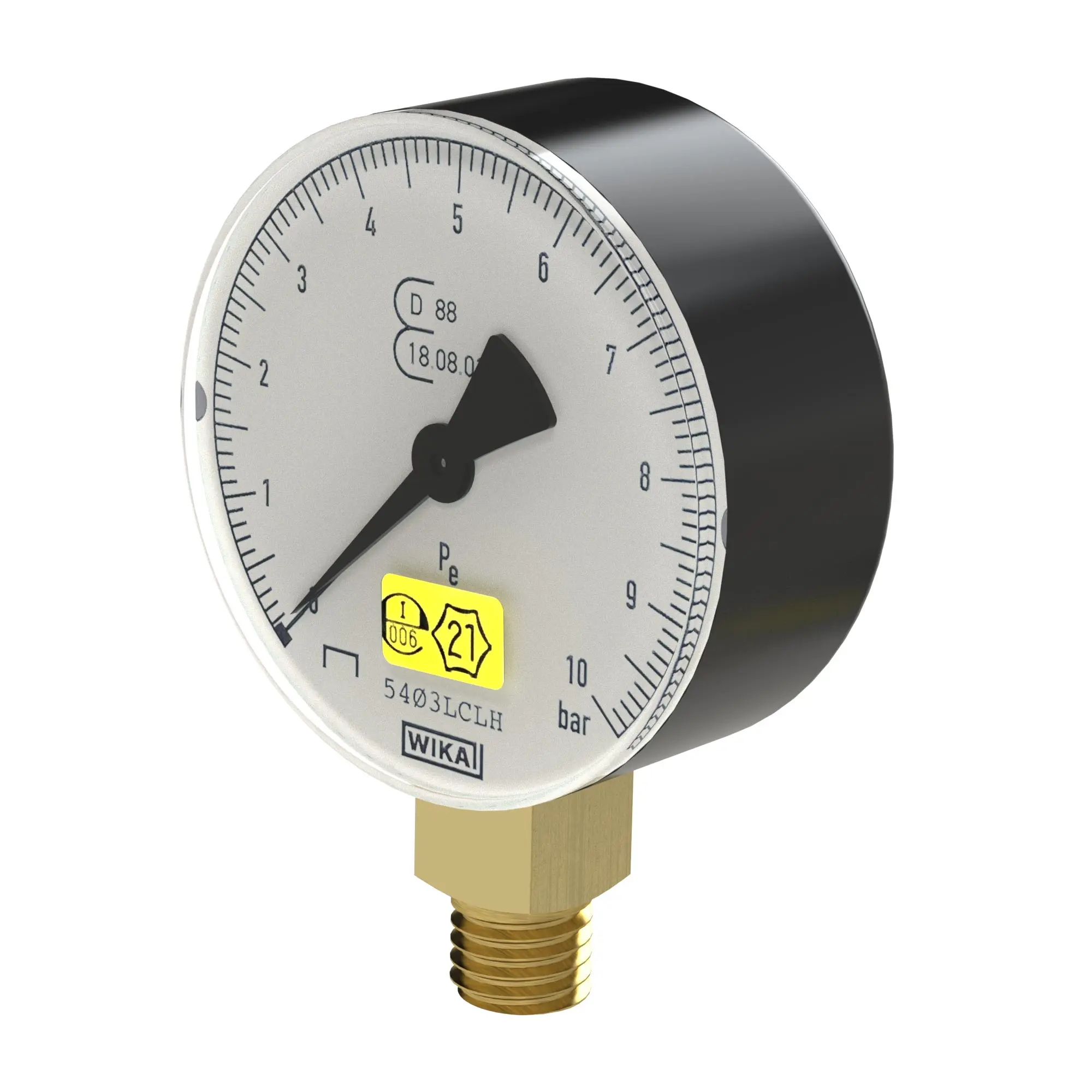 Produktfoto 1 von Manometer ø 63 mm, eichbar, G 1/4, Anschluss unten 39.705