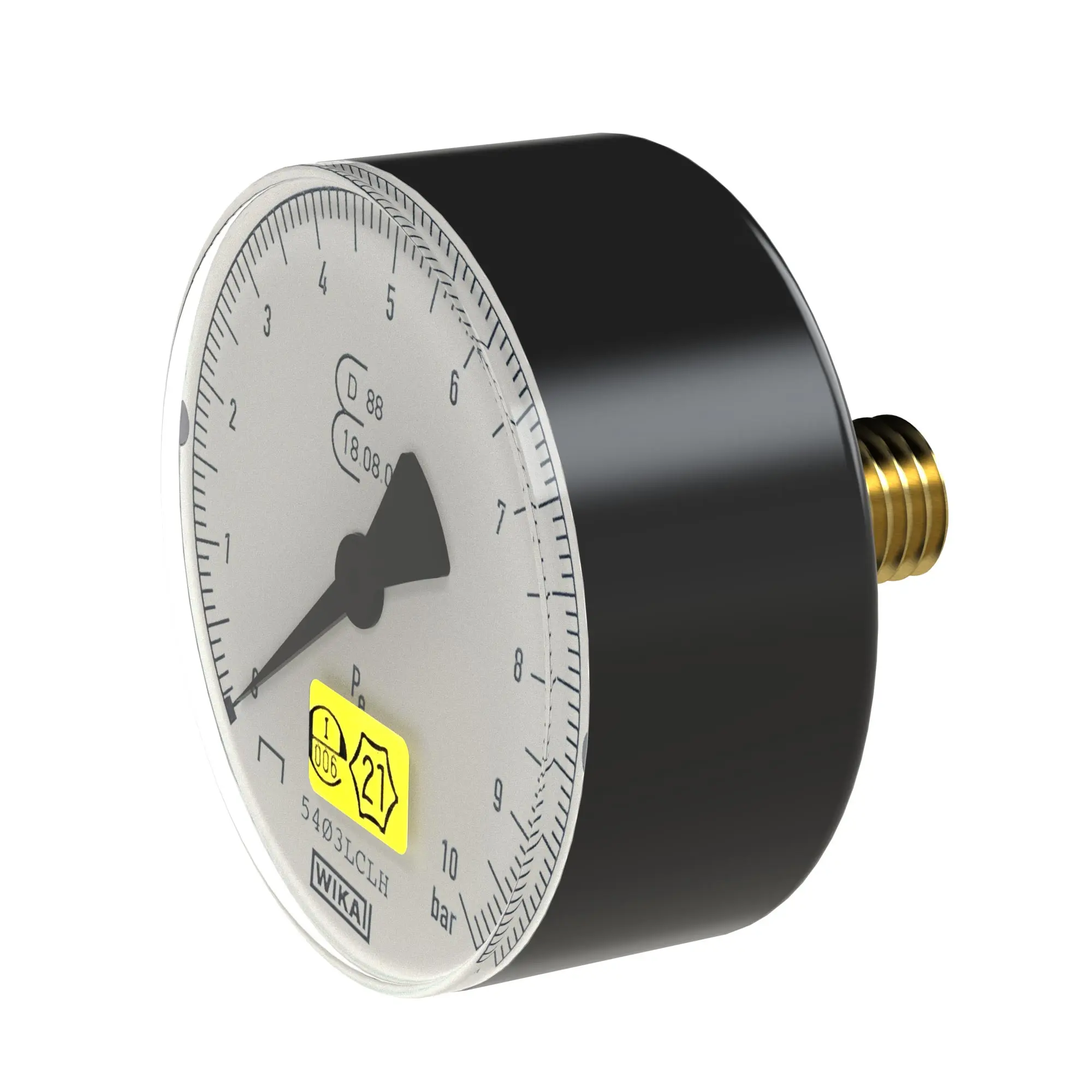 Produktfoto 1 von Manometer ø 80 mm, eichbar, G 1/4, Anschluss hinten 39.706