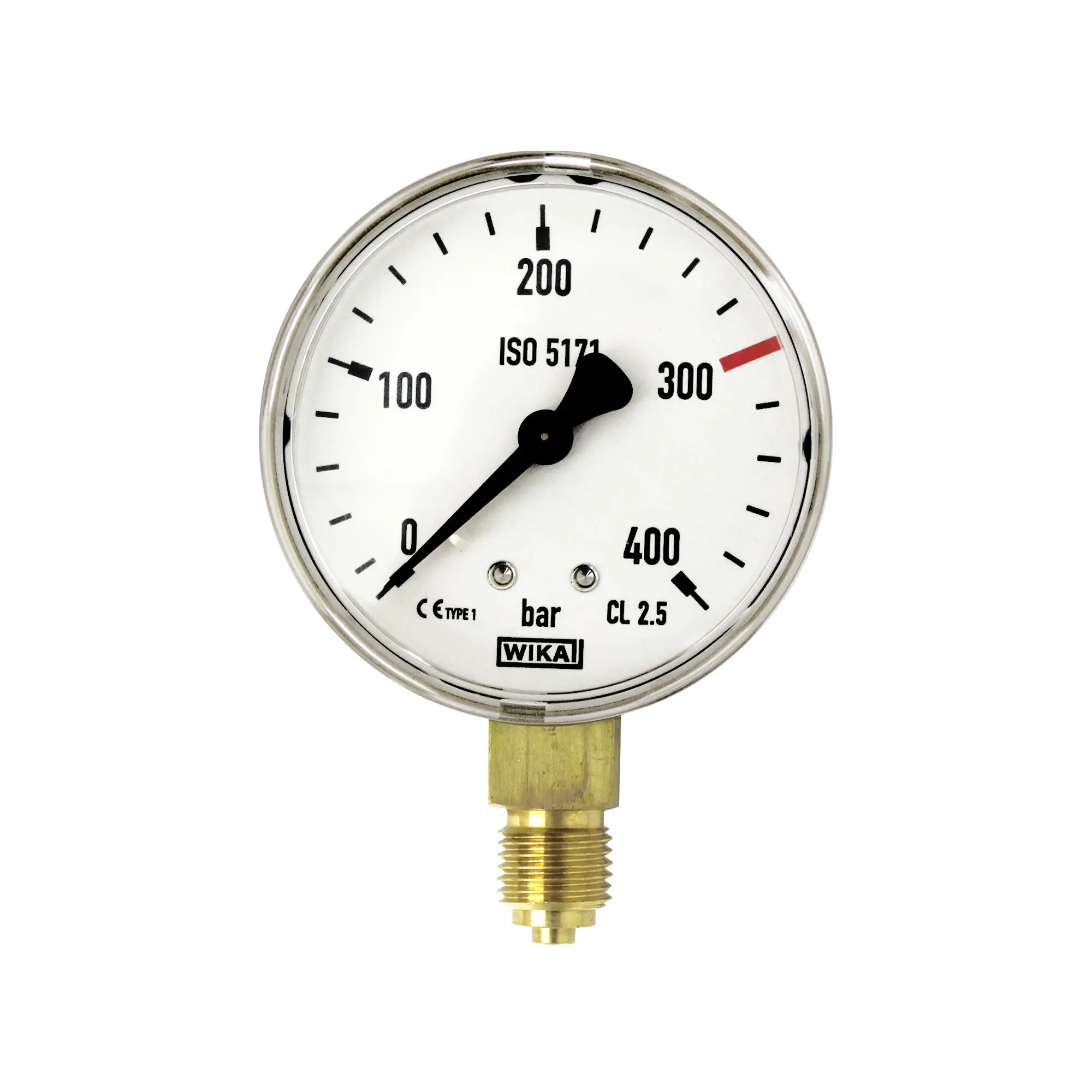 Produktfoto 1 von Inhaltsmano. f. Flaschendruckminderer, O2, G1/4, 0-400 bar, Ø 63 IMF.O2.14.400.63