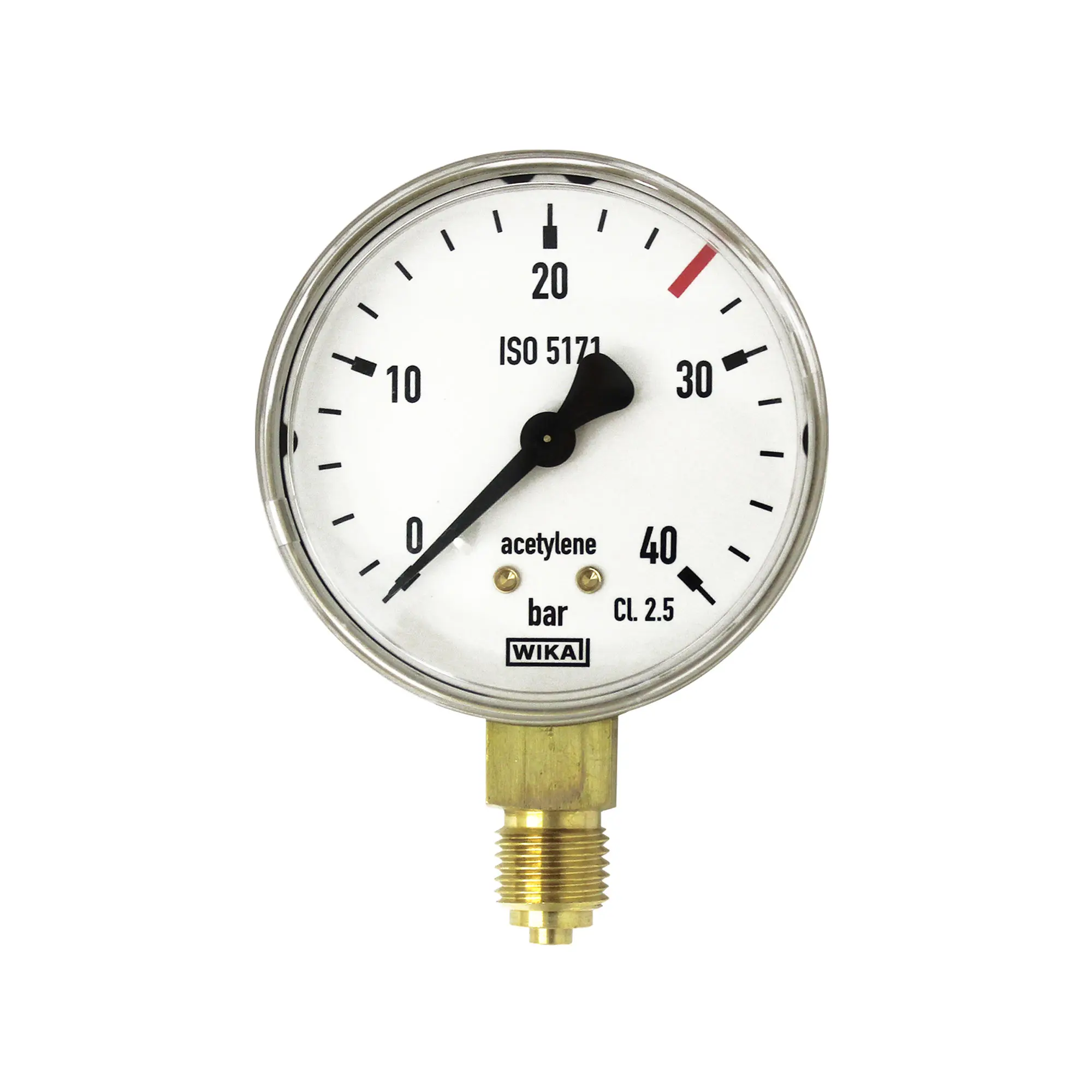 Produktfoto 1 von Inhaltsmano. f. Flaschendruckminderer, C2H2, G1/4, 0-40 bar, Ø 63 IMF.C2H2.14.040.63