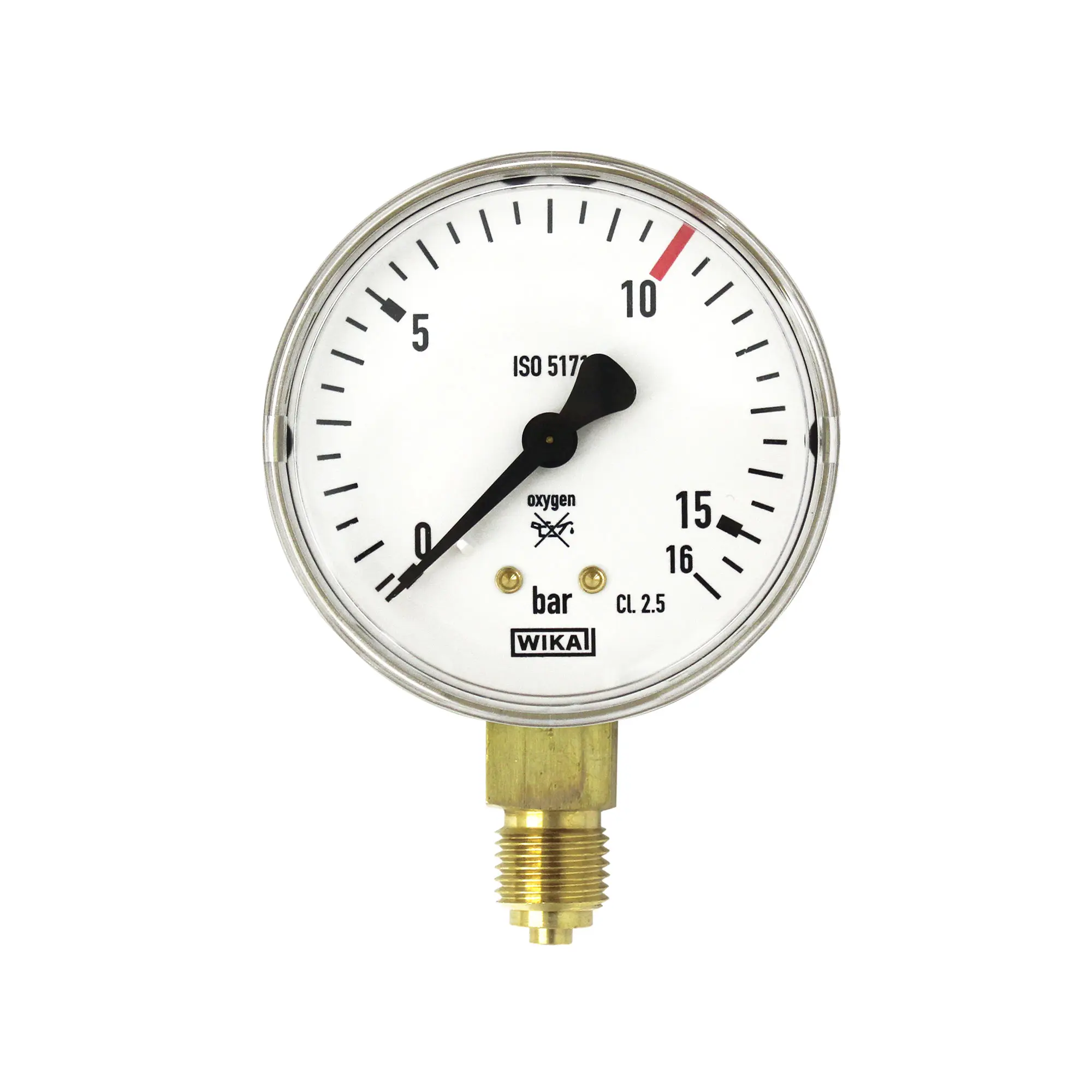 Produktfoto 1 von Arbeitsmano. für Flaschendruckminderer, O2, G1/4, 0-16 bar, Ø 63 AMF.O2.14.016.63