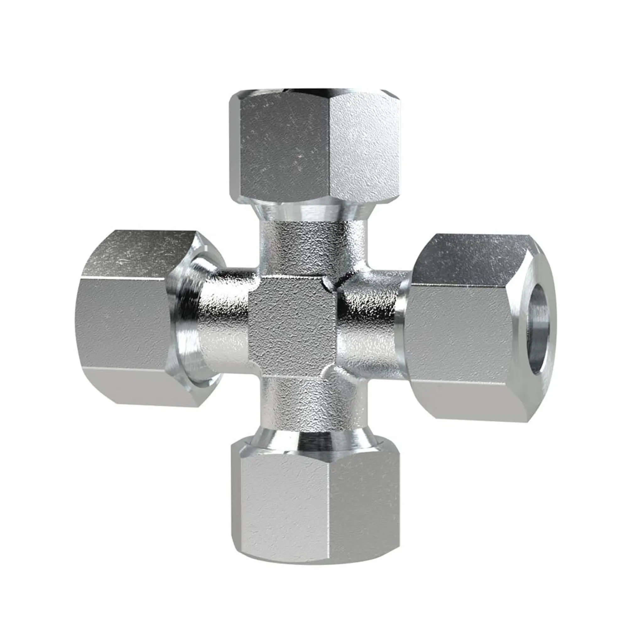 Produktfoto 1 von Kreuz-Verschraubung, Rohr-AØ10mm, Stahl verz. KV10LST