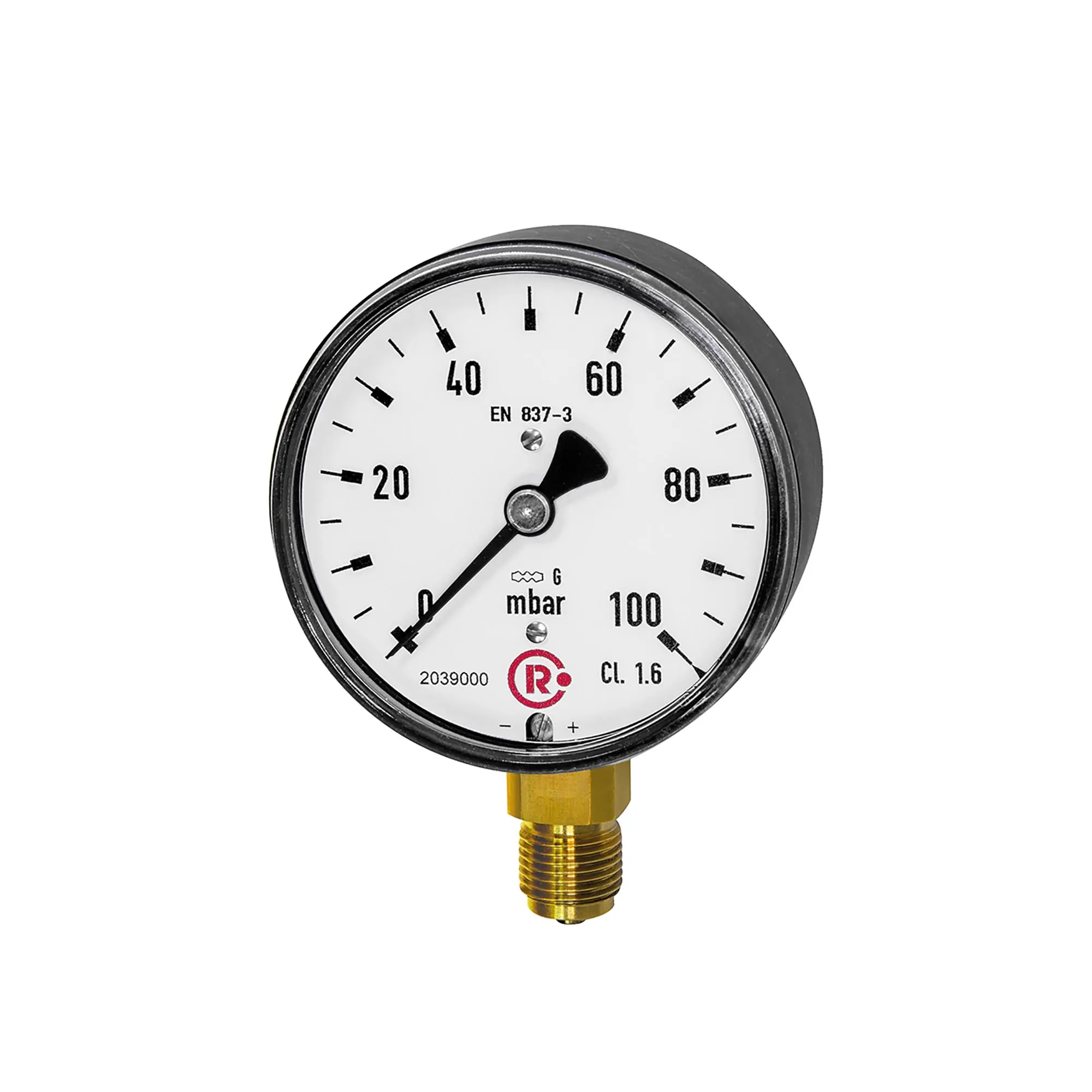 Kapselfedermanometer, G 1/4 radial unten, 0 - 250 mbar, Ø 63 5816-R