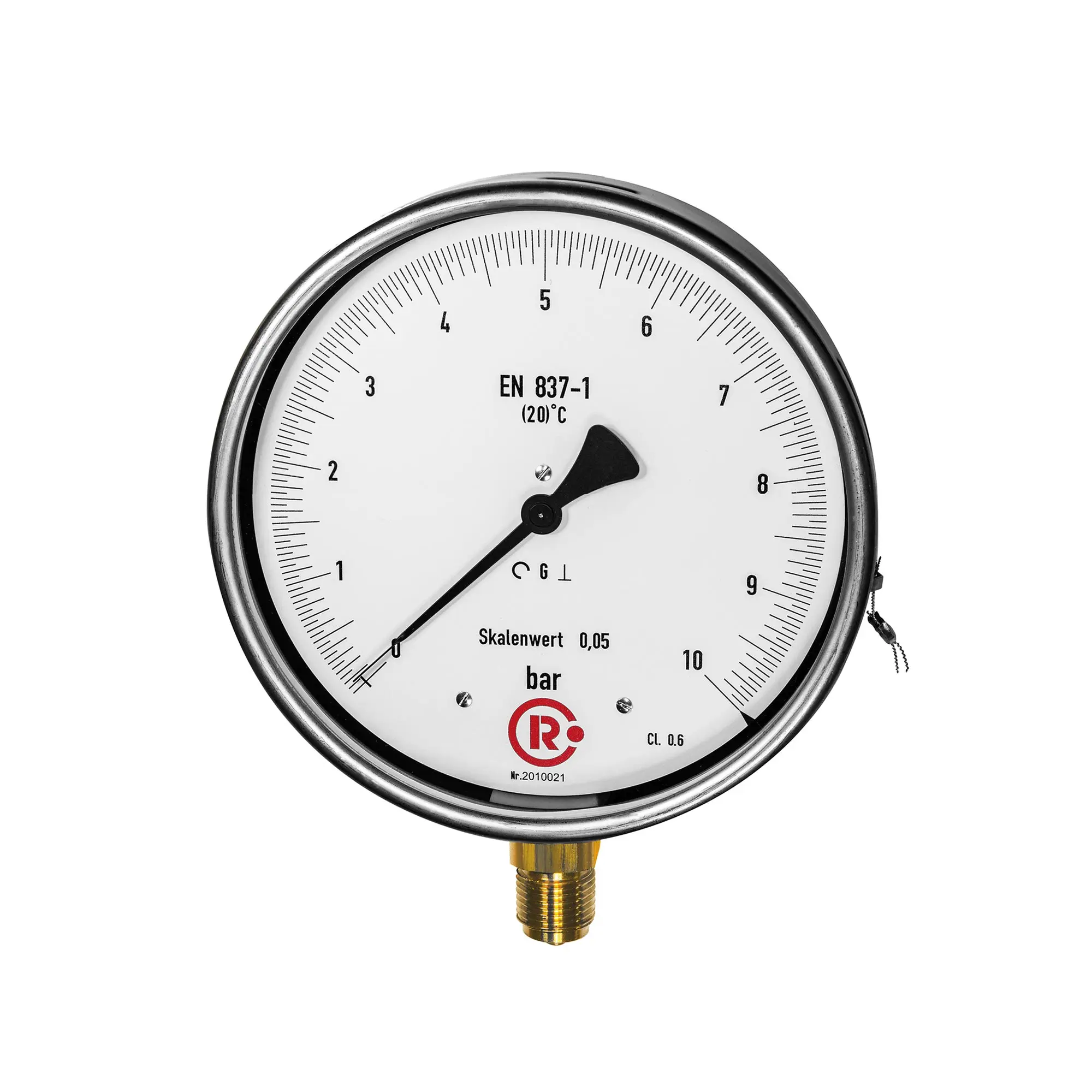 Produktfoto 1 von Feinmessmanometer, G 1/2 radial unten, 0 - 0,6 bar, Ø 160 1159-R