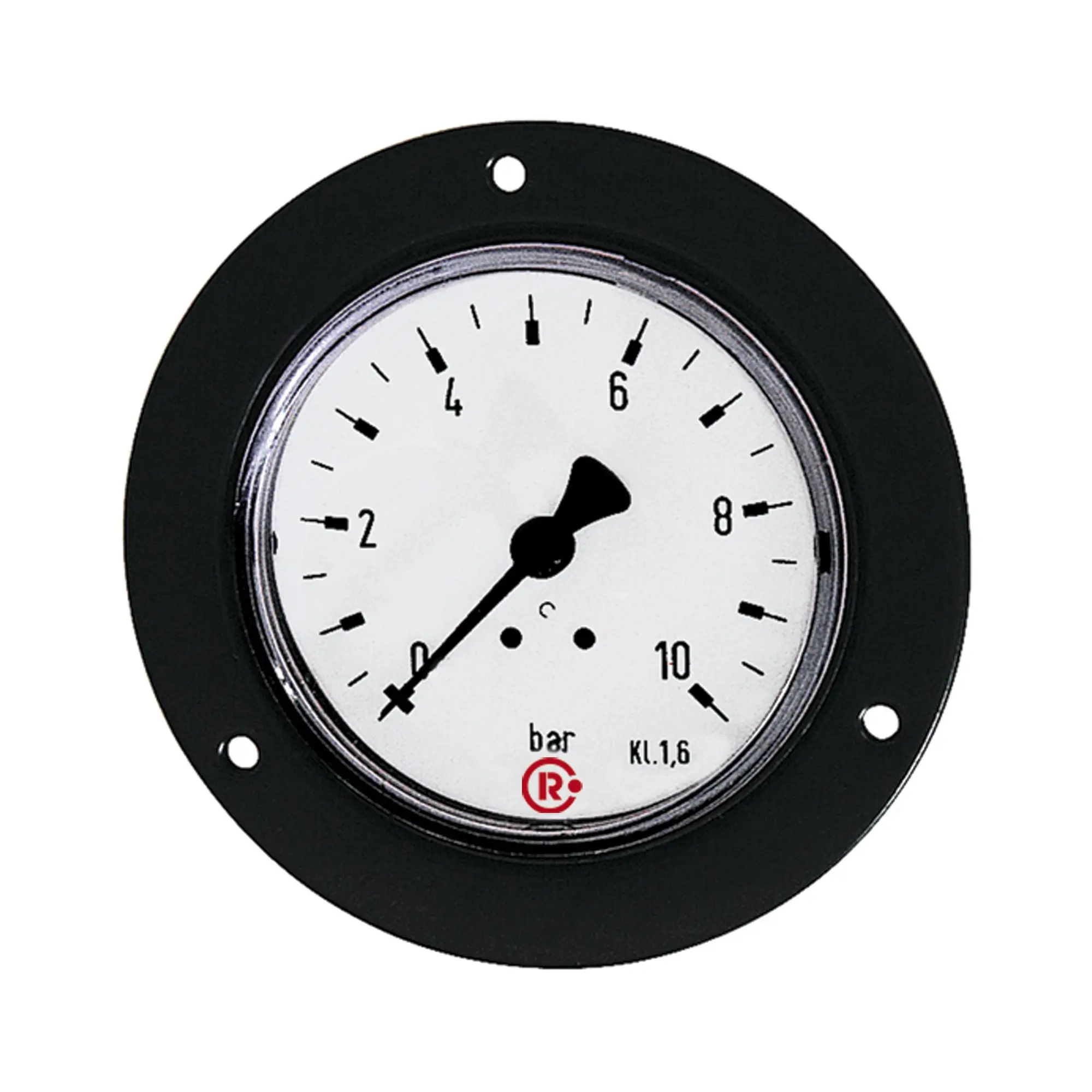 Standardmano., Frontring schwarz, G 1/4 hinten, 0 - 6,0 bar, Ø 63 101905