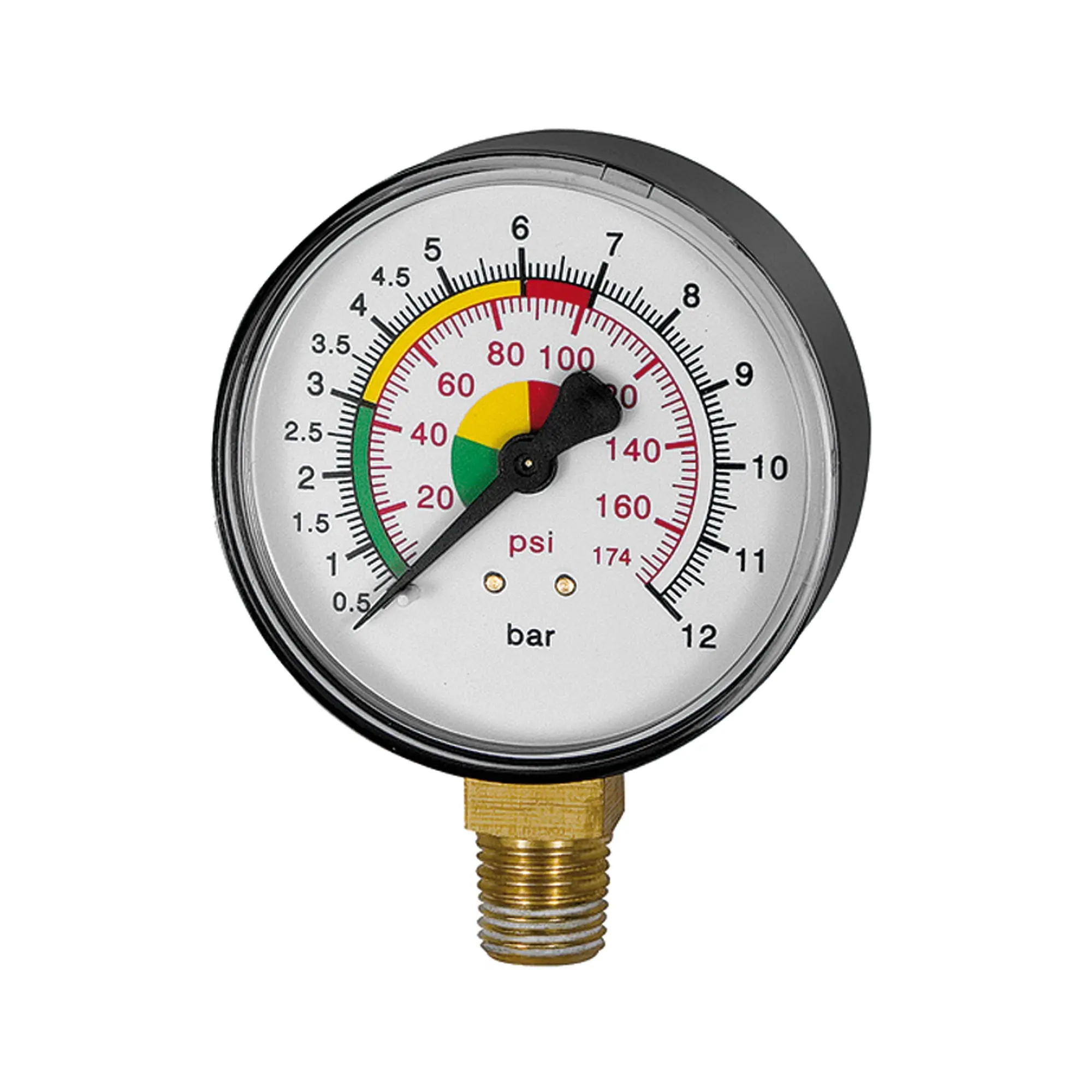 Produktfoto 1 von Manometer ø 63 mm, ungeeicht, Anschluss unten 39.703