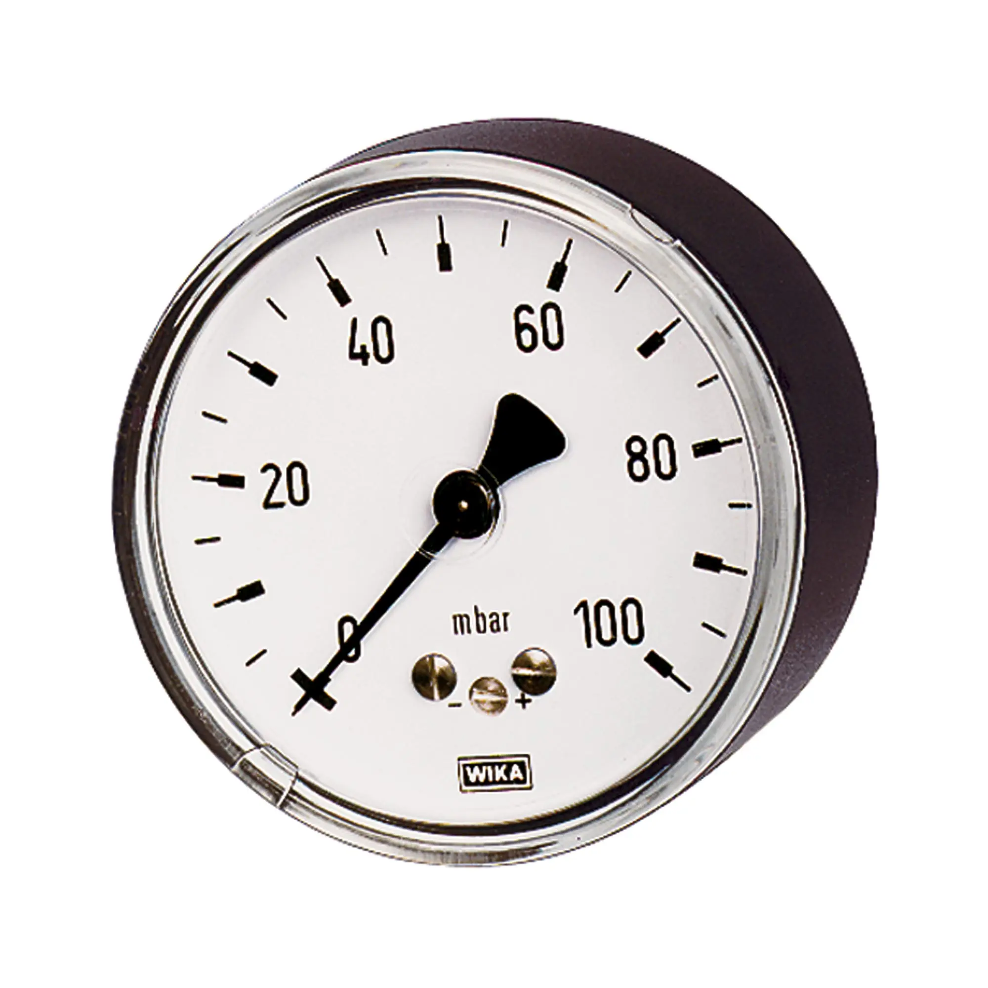 Produktfoto 1 von Kapselfedermanometer, G 1/2 hinten exzentr., 0 - 400 mbar, Ø 100 102560