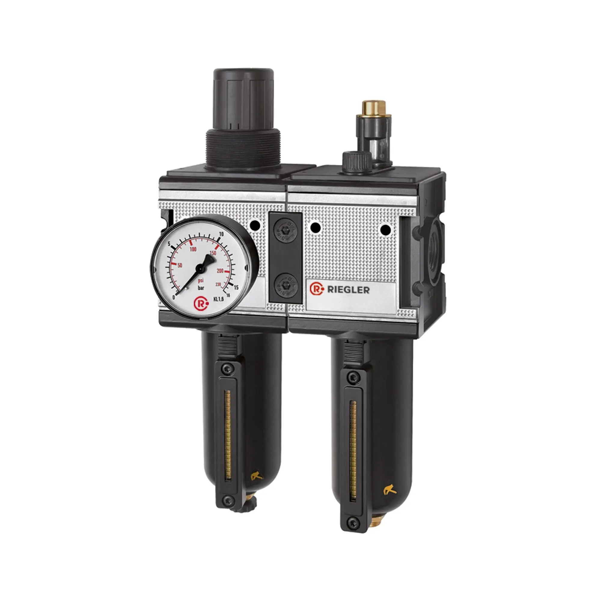 Produktfoto 1 von Wartungseinheit 2-tlg. »multifix« mit Metallbehälter, BG 4, G 1 CL 45 M-SR-10