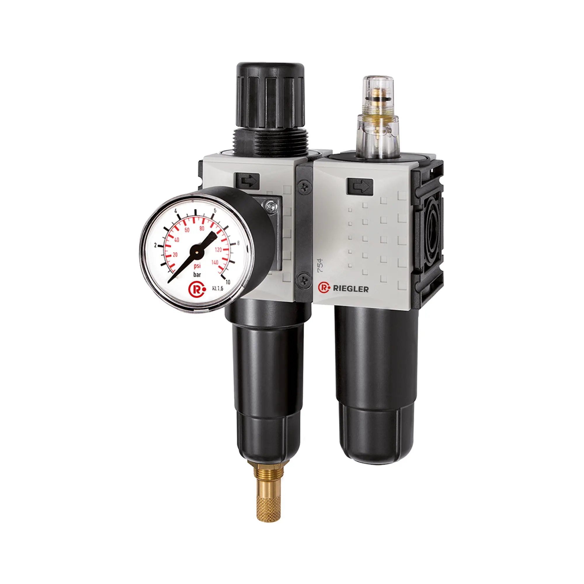 Produktfoto 1 von WE 2-tlg. »FUTURA-mini«, Metallbe., Stand.mano., G 1/4, 0,1-4, VA FUM 611 M-4