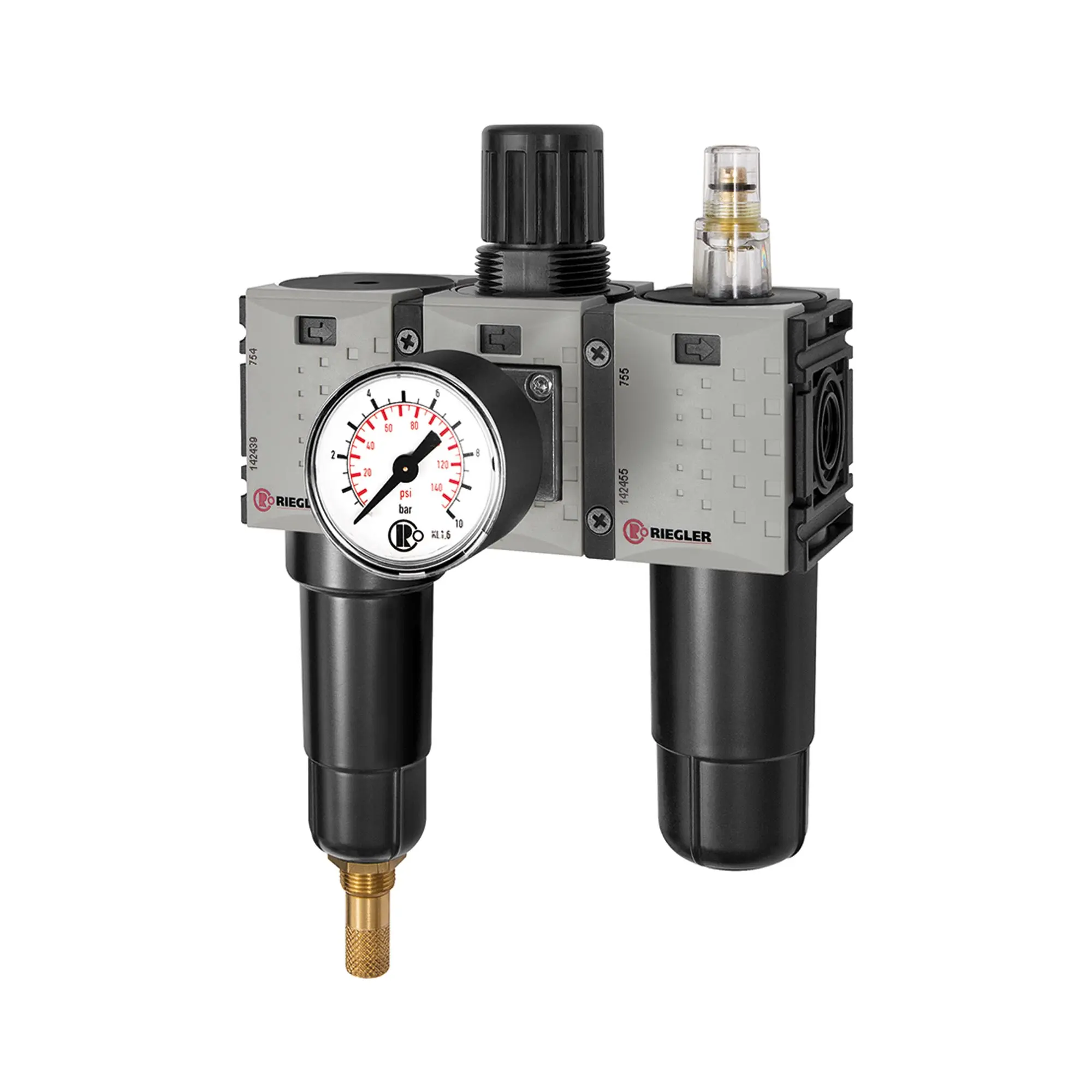 Produktfoto 1 von WE 3-tlg. »FUTURA-mini«, Metallbe., Stand.mano., G1/4, 0,5-10, VA FUM 633 M-10