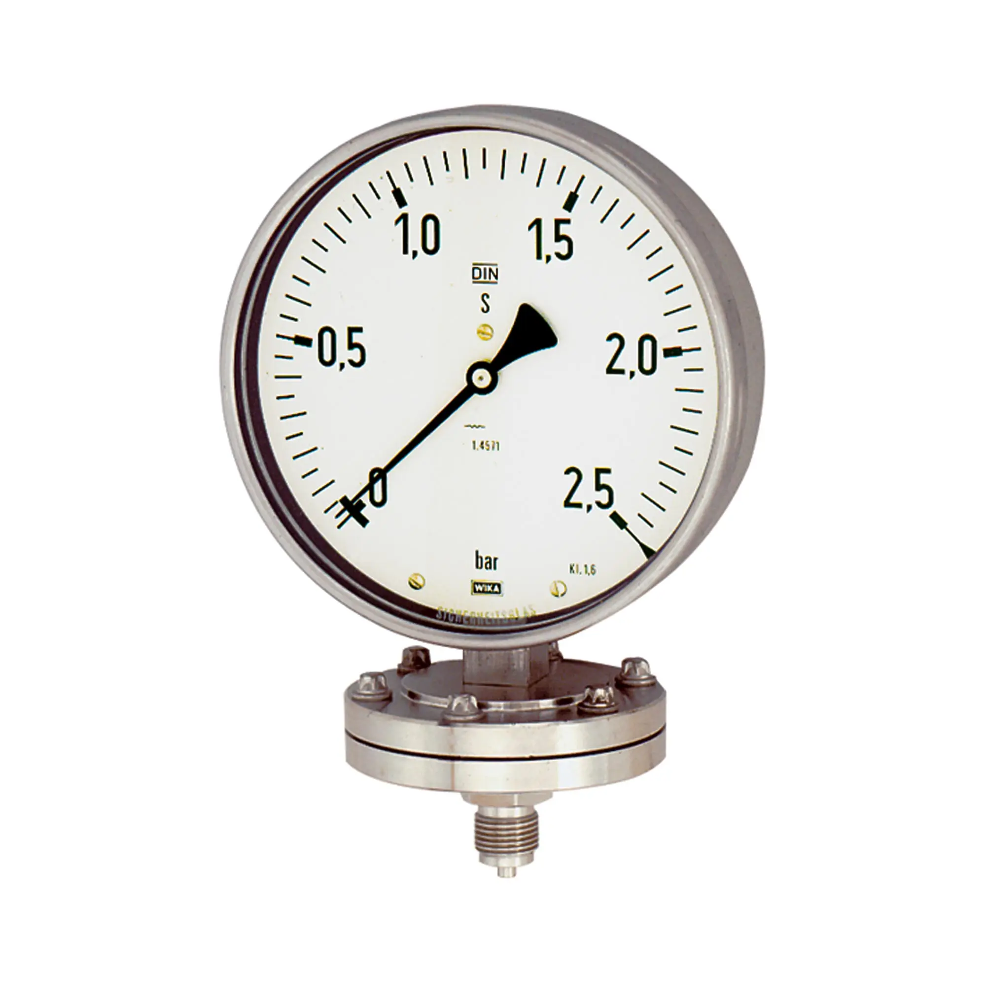 Produktfoto 1 von Plattenfedermano, Chemie, G 1/2 radial unten, 0 - 6,0 bar, Ø 100 102593