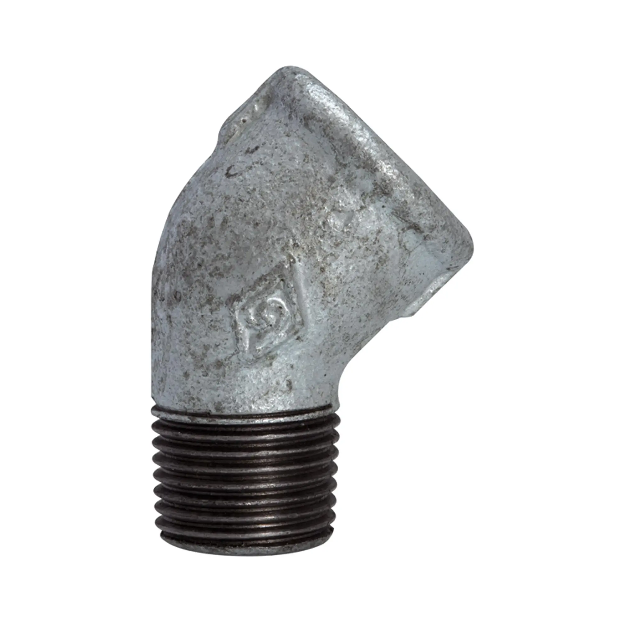 Produktfoto 1 von Winkel 121, 45°, IG/AG, Rp/R 1/2, schwarzer Temperguss feuerverz. TFW 121-12