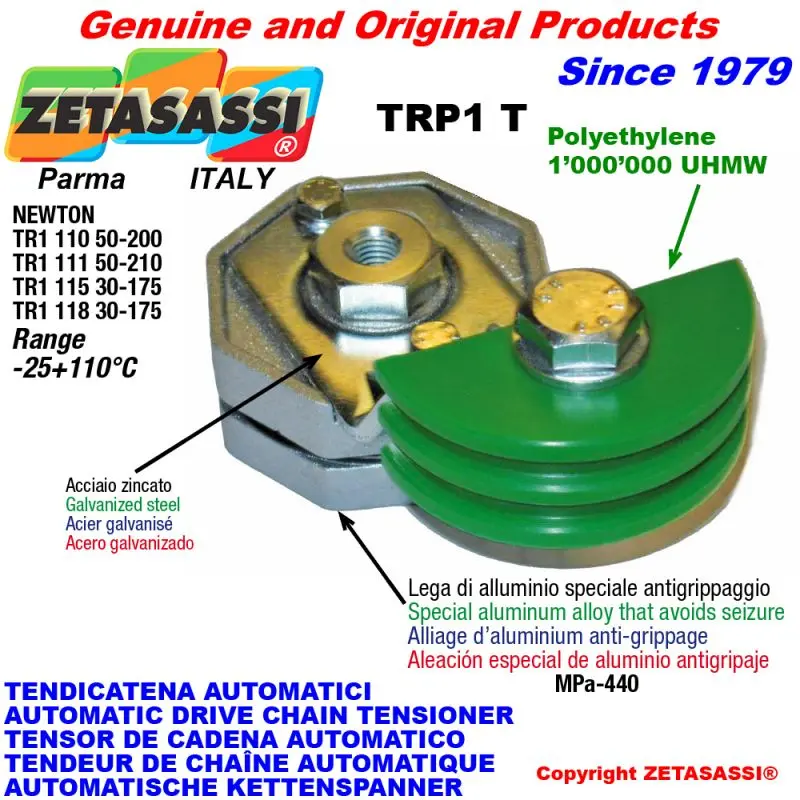 ZETASASSI TRP1110TO3TASA80D Automat. Arm Chain Tensioner Trp1+Chain Slider Round