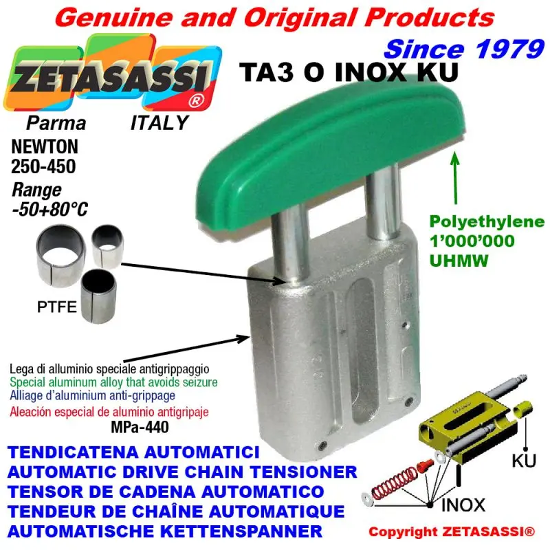 Produktfoto 1 von ZETASASSI TA3O112SINOXKU Inox Chain Tensioner Ku Oval