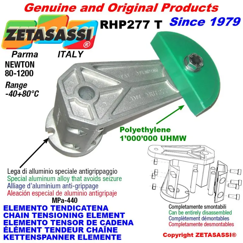 Produktfoto 1 von ZETASASSI RHP277TO3TASA100D Chain Tensioning Element Rhp227+Chain Slider Round