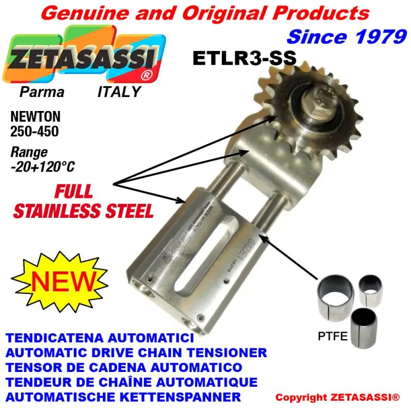 Produktfoto 1 von ZETASASSI ETLR3AC1S-SS Completely In Stainless Steel Automatic Lin. Drive Chain