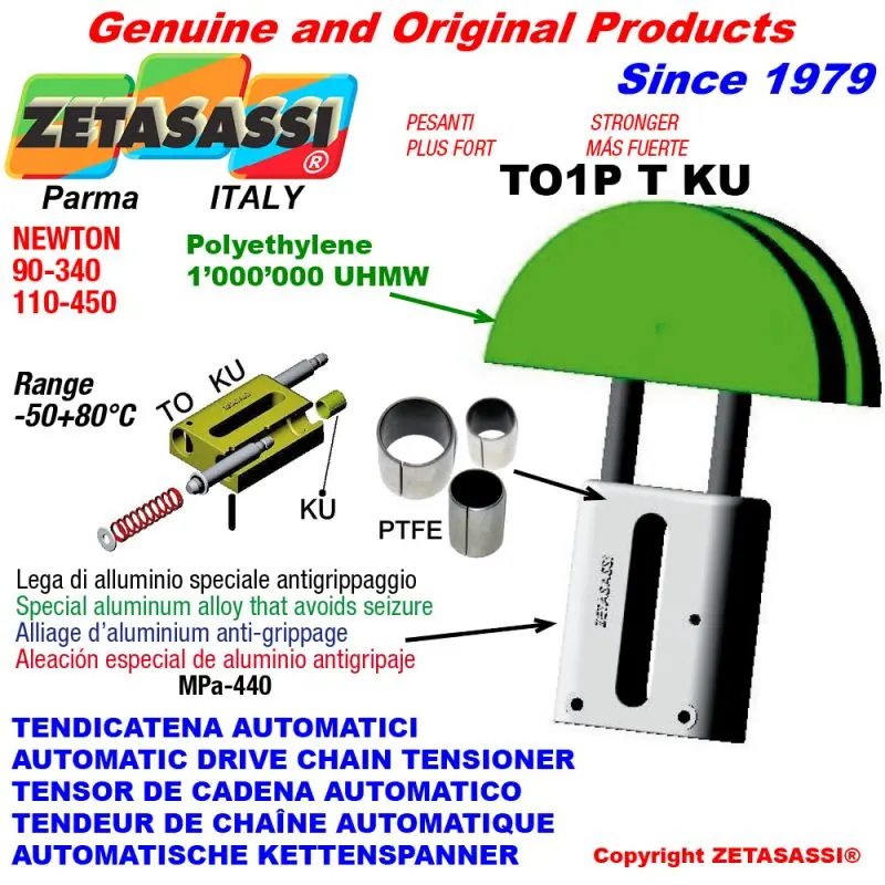 Produktfoto 1 von ZETASASSI TO1PT1DKU Automatic Linear Drive Chain Tensioner To1-P Stronger Ku