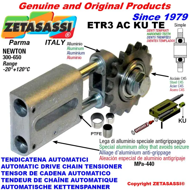 Produktfoto 1 von ZETASASSI ETR3AC1SKUTE Lin. Chain Tensioner+Hardened Idler