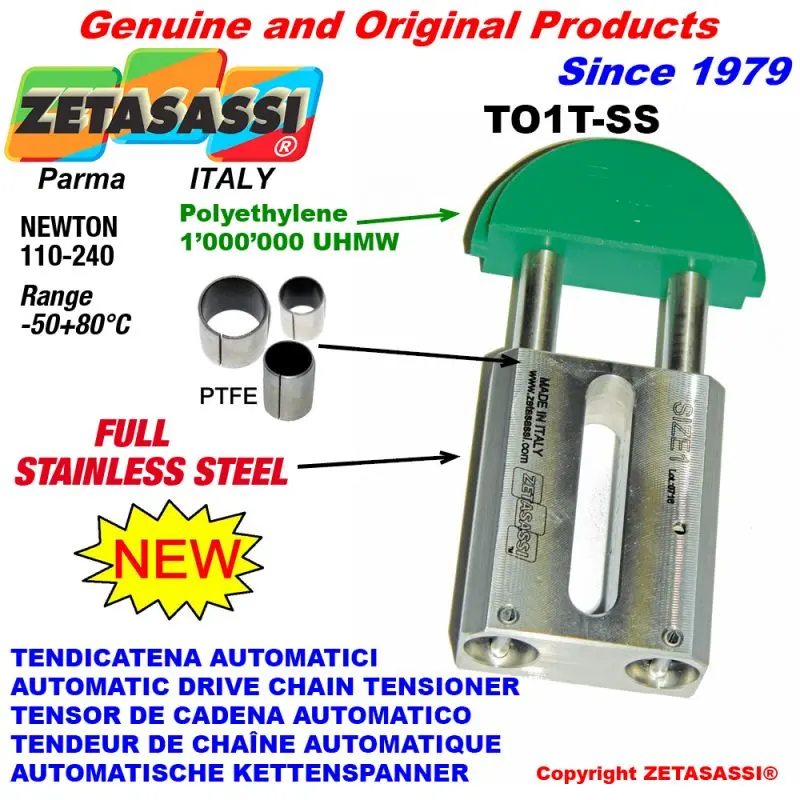 Produktfoto 1 von ZETASASSI TO1T58T-SS Stainless Auto Lin. Chain Tensioner