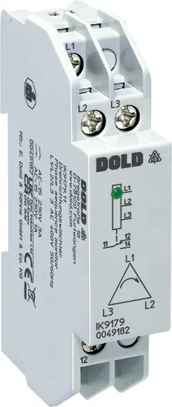 Produktfoto 1 von Dold IK9179.11 3AC50/60HZ 230V, Drehrichtungswächter (Phasenfolgerel.) 0052482