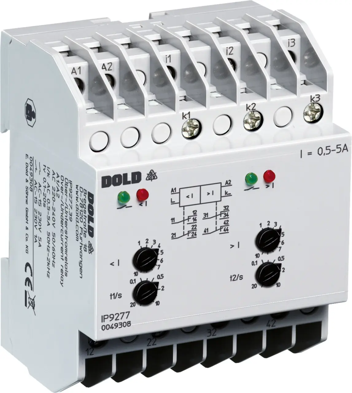 Produktfoto 1 von Dold IP9277.39 AC/DC24V 0,1-1A, Über- und Unterstromrelais, P\n: 0065877