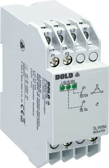Produktfoto 1 von Dold SL9086.38 3AC50/60HZ 230/400V, Phasenwächter m. Thermistor-Motorschutz