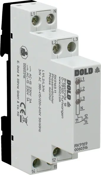 Produktfoto 1 von Dold RK9169.11 3AC380-415/220-240V, Phasenwächter, P\n: 0060316