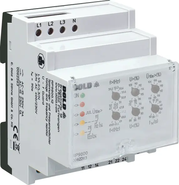Produktfoto 1 von Dold RP9800.12 3/N AC400/230V tw=90S, Spannungs- und Frequenzwächter P\n:0062263