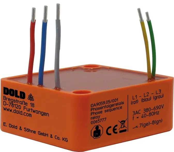 Produktfoto 1 von Dold OA9059.05/001 3AC380-690V 40-80Hz, Phasenfolgerelais, P\n: 0065777