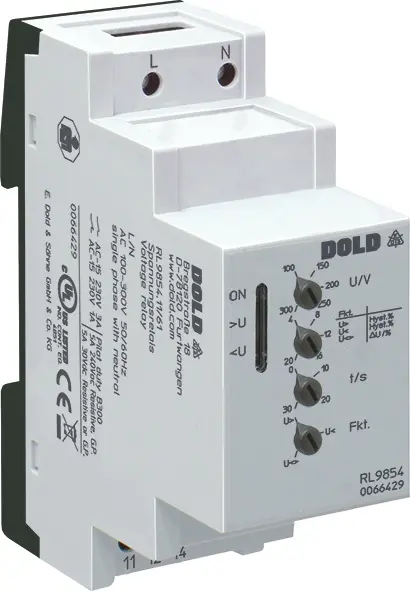 Produktfoto 1 von Dold RL9854.11/61 AC45-135V 4-20% 0-30S, Spannungsrelais, P\n: 0066996