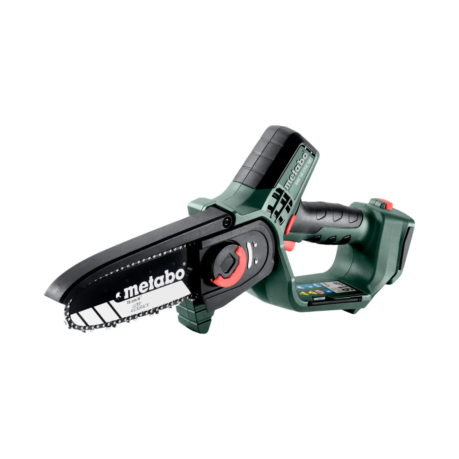 Produktfoto 1 von Metabo Akku-Gehölzsäge MS 18 LTX 15 ohne Akku und Ladegerät in metaBOX 145 L