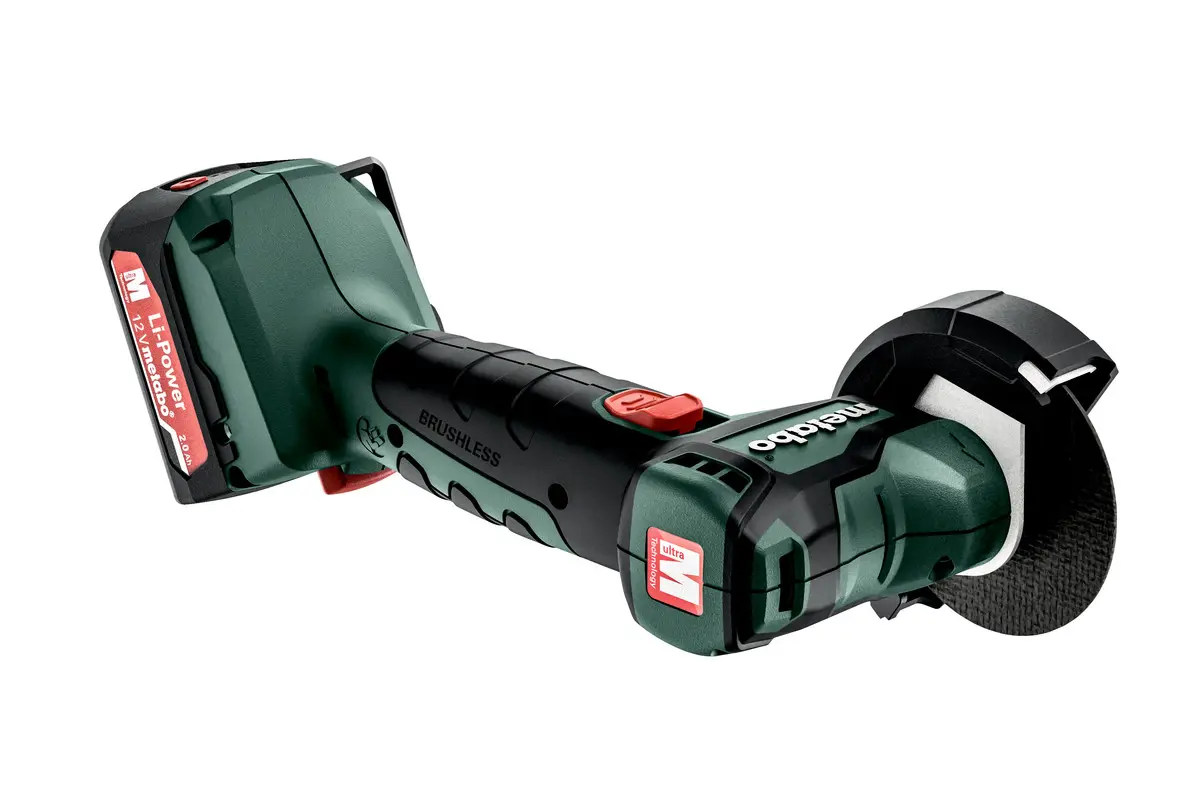 Produktfoto 1 von Metabo 600348500, Akku-Winkelschleifer PowerMaxx CC 12 BL 2x 2,0 Ah + Ladegerät im Koffer