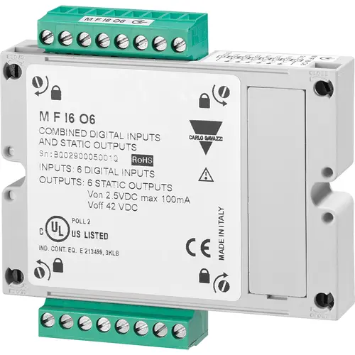 Produktfoto 1 von Carlo Gavazzi MFI6O6, Kombinierte digitale Eingänge und statische Ausgänge Rev.0