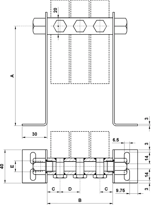 AZ Pneumatica 01.033.3, 3-fache Reihenleiste für 1/4"-Kolbenschieberventile