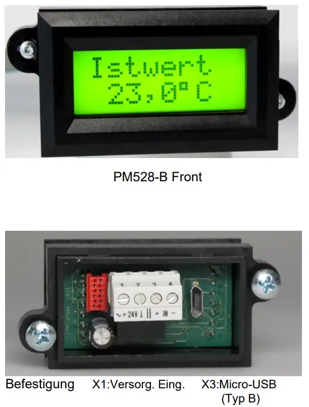 Produktfoto 1 von Rinck Electronic PM528B, LCD Panelmeter, alphanumerisch 2x 8 Zeichen