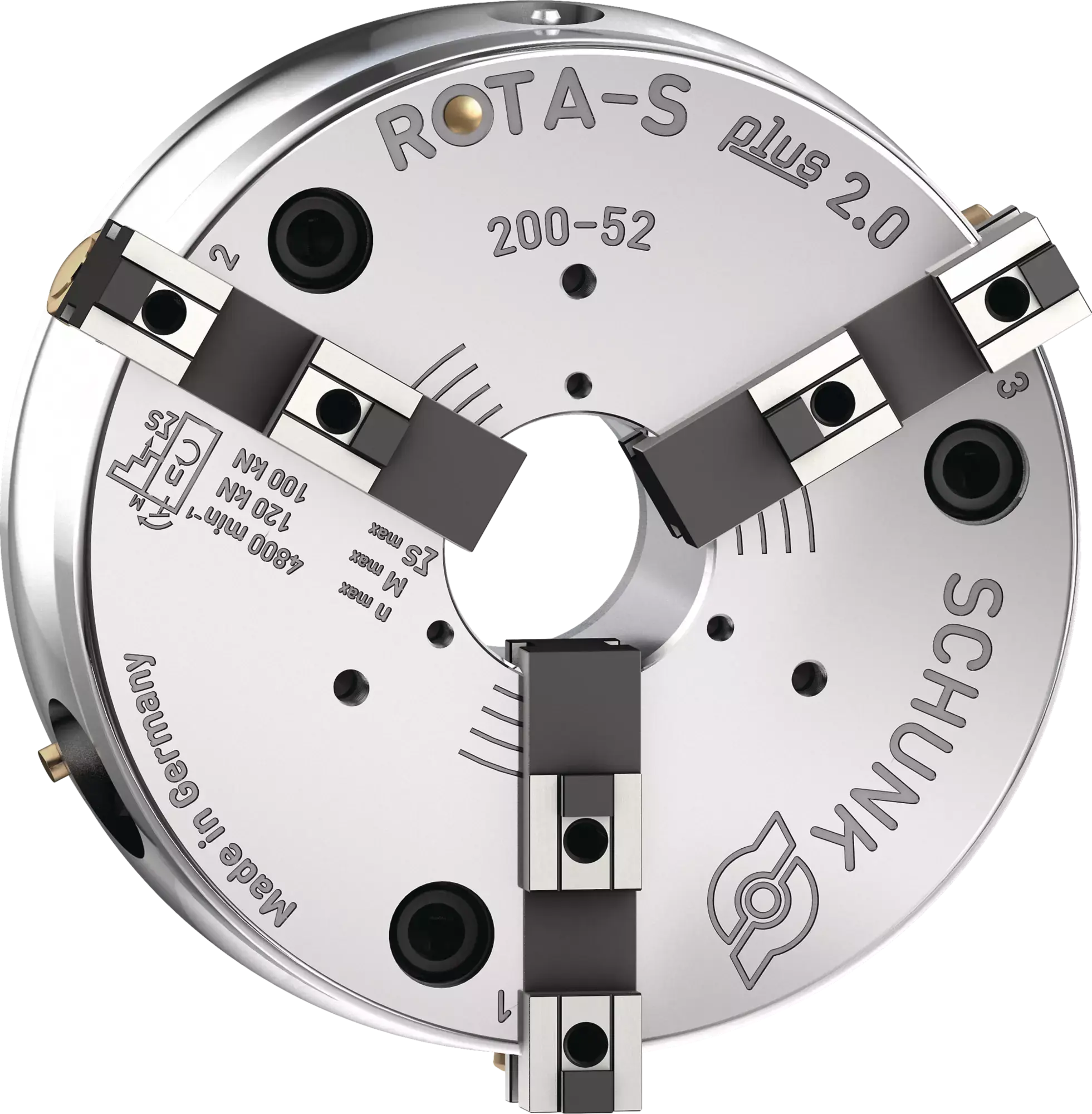 Produktfoto 1 von SCHUNK ROTA-S plus 2.0 200-52 Z185-SFG, Handspannfutter mit Backenschnellwechsel