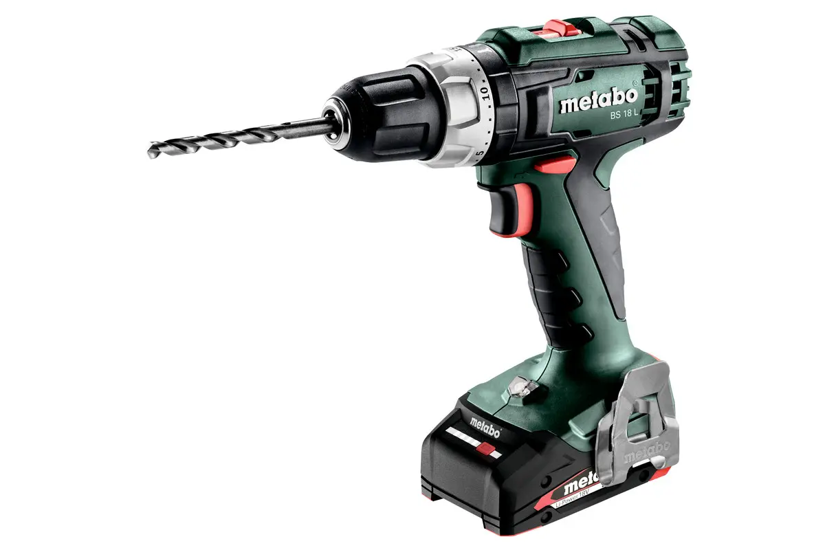 Produktfoto 1 von Metabo 602321500, Akku-Bohrschrauber BS18L im Set mit 2x 2,0 Ah Akkus, Ladegerät und Koffer