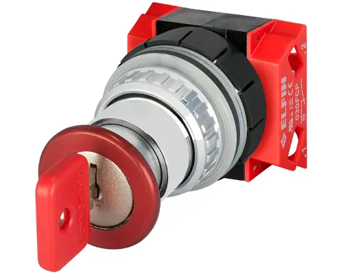 Produktfoto 1 von New Elfin 030PFBA2FC Pilzdrucktaster Ø 35, rastend, rot