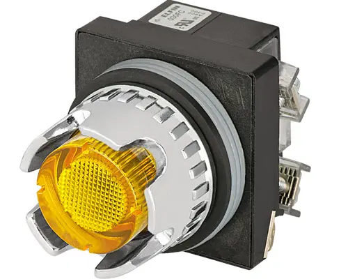 Produktfoto 1 von New Elfin 030RPLSGFAFC24 Drucktaste, Vollschutz, beleuchtet, kurzzeitig, gelb