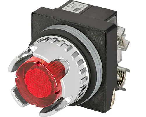 Produktfoto 1 von New Elfin 030RPLSRFAFC24 Drucktaste, Vollschutz, beleuchtet, kurzzeitig, rot