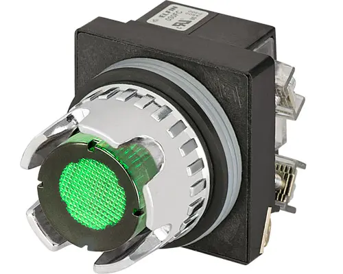 Produktfoto 1 von New Elfin 030RPLSVFAFC24 Drucktaster, Vollschutz, beleuchtet, kurzzeitig, grün