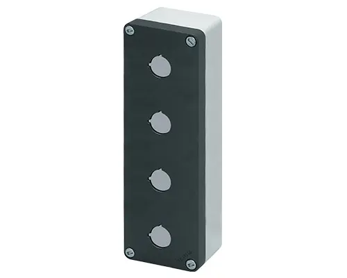 Produktfoto 1 von New Elfin 040C0826-6EP4, Bedienpult-Gehäuse Aluminium M10 85x260x65, 4 Bohrungen Ø 22, mit Kabeleingang