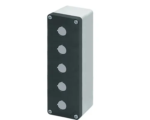 Produktfoto 1 von New Elfin 040C0826-8P5, Bedienpult-Gehäuse Aluminium M10 85x260x85, 5 Bohrungen Ø 22, ohne Kabeleingang