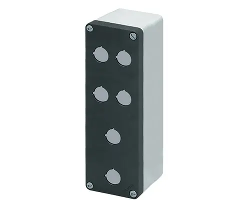Produktfoto 1 von New Elfin 040C0826-8P6C, Bedienpult-Gehäuse Aluminium M10 85x260x85, 6 Bohrungen Ø 22, ohne Kabeleingang