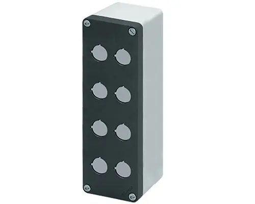 Produktfoto 1 von New Elfin 040C0826-8P8, Bedienpult-Gehäuse Aluminium M10 85x260x85, 8 Bohrungen Ø 22, ohne Kabeleingang